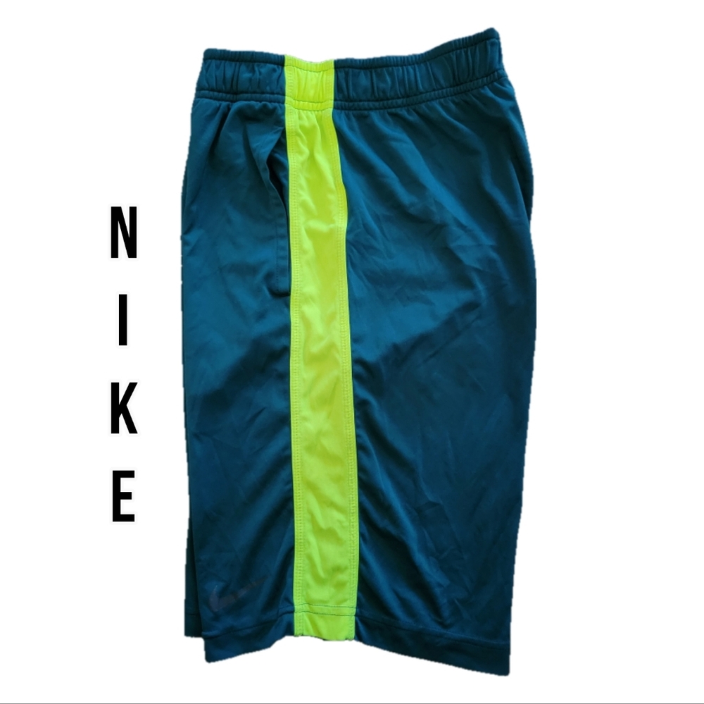 Nike Athletic Shorts in Teal Blue Green and Neon Green